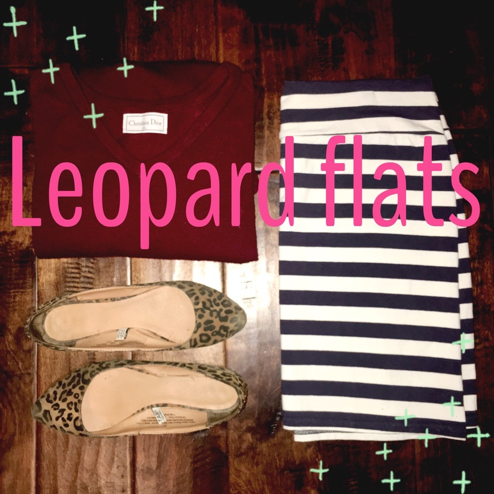 Leopard flats with golden detail on heel
