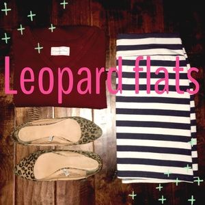 Leopard flats with golden detail on heel