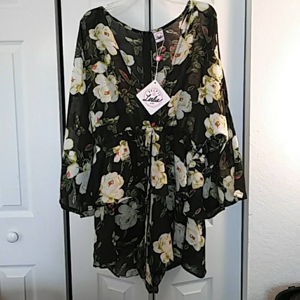 Floral Print Shorts Romper