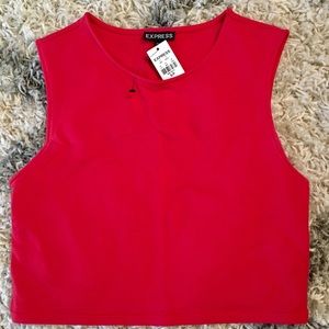 Express Crop Top, Size Small, Red NWT