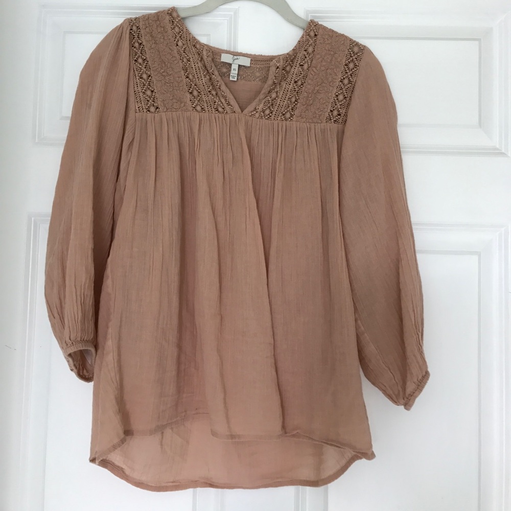 Joie Blush Cotton Peasant Blouse