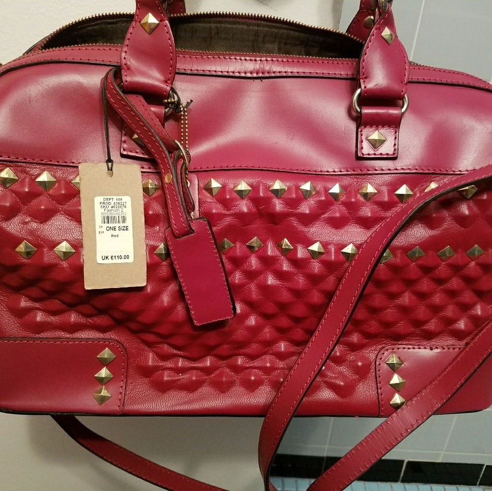 River Island red leather bag, brand new, tags.