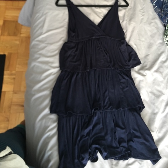 Navy JCrew Ruffle Dress - Picture 2 of 4