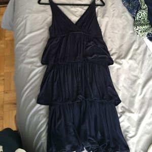 Navy JCrew Ruffle Dress