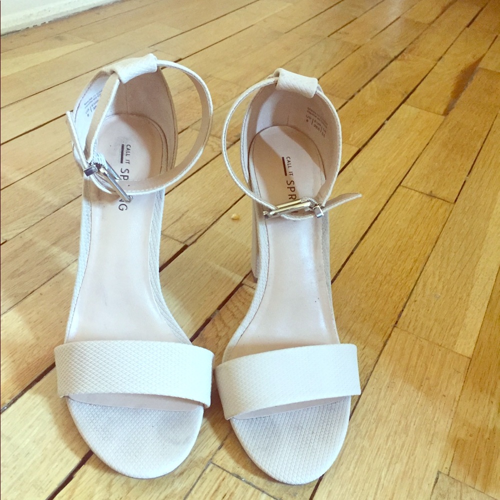 Nude block heel sandal Call it Spring Size 8