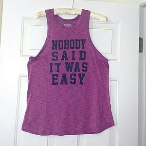 Motivational Tank Top Heathered Fuschia Purple