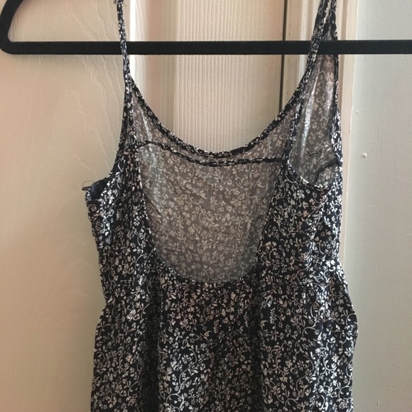 Navy blue and white patterned dress - Picture 2 of 2