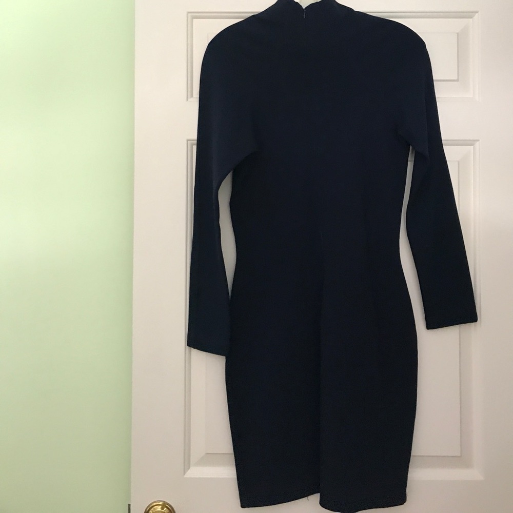 Randolph Duke Navy High-Neck Dress