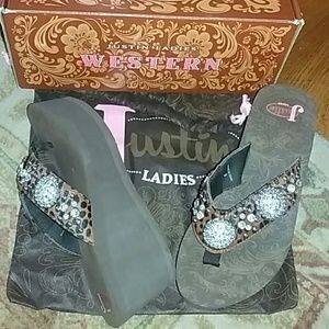 JUSTIN bling brown sandals