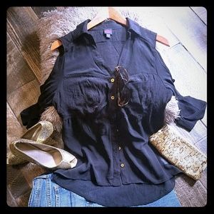 Cold Shoulder sheer blouse