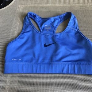 Blue nike sports bra