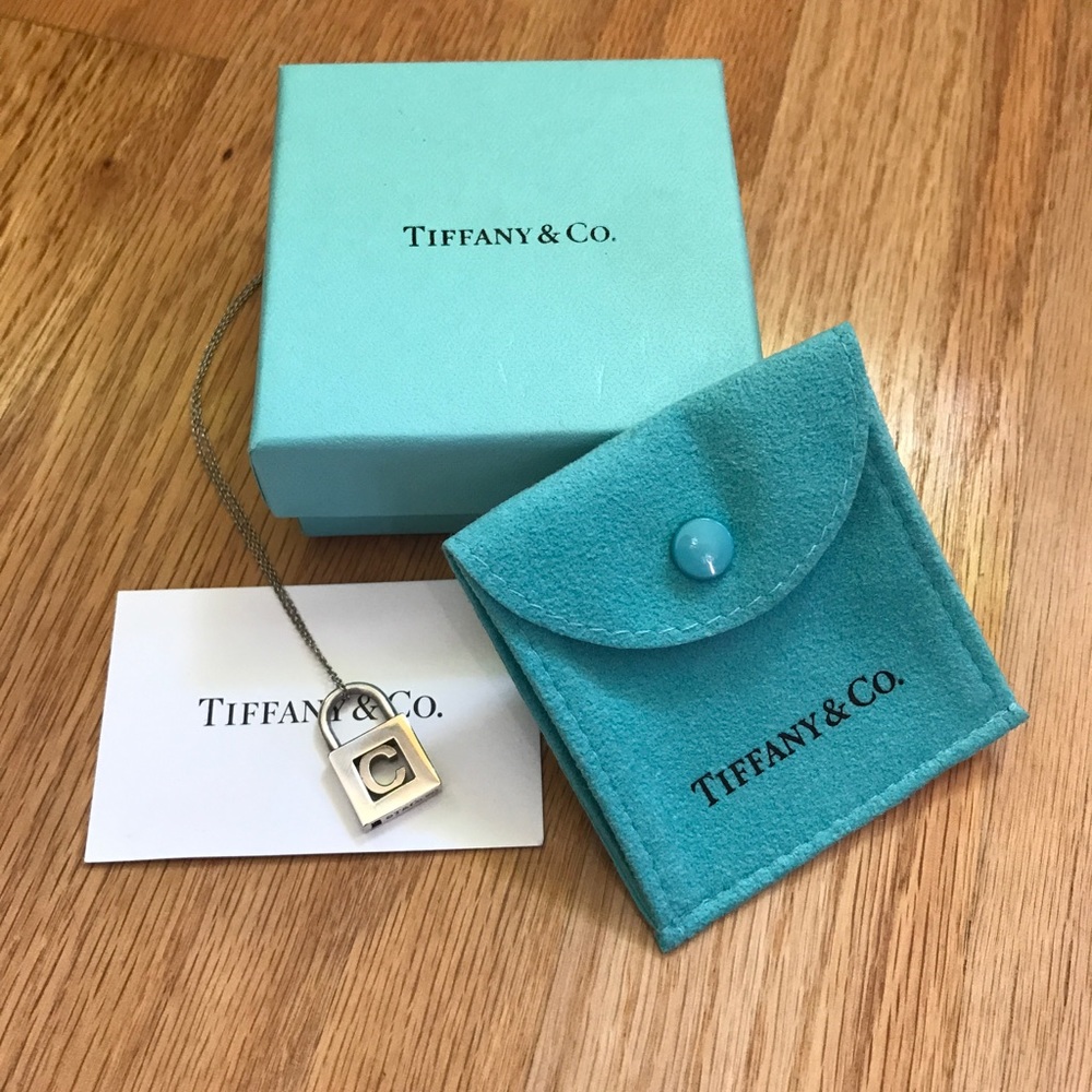 Authentic Tiffany & Co letter "C" lock pendant
