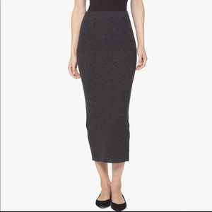 NWT James Perse Ribbed Cashmere Maxi Skirt in GRAY
