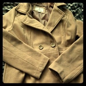 Tan peacoat