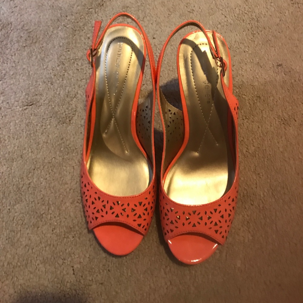 Brand new coral heels never worn