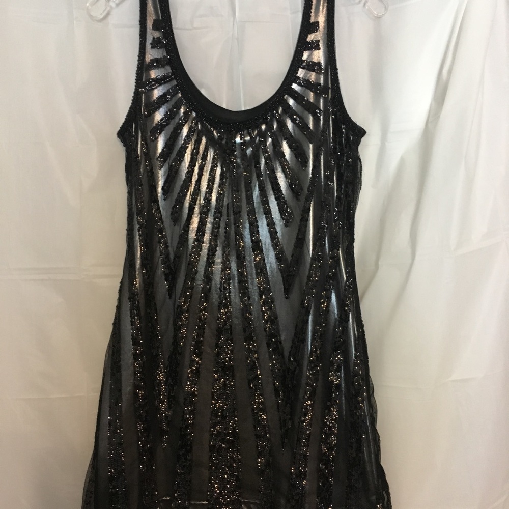 Black sequin tank dress