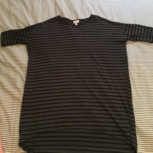 LuLaRoe Irma Gray and Black Stripes