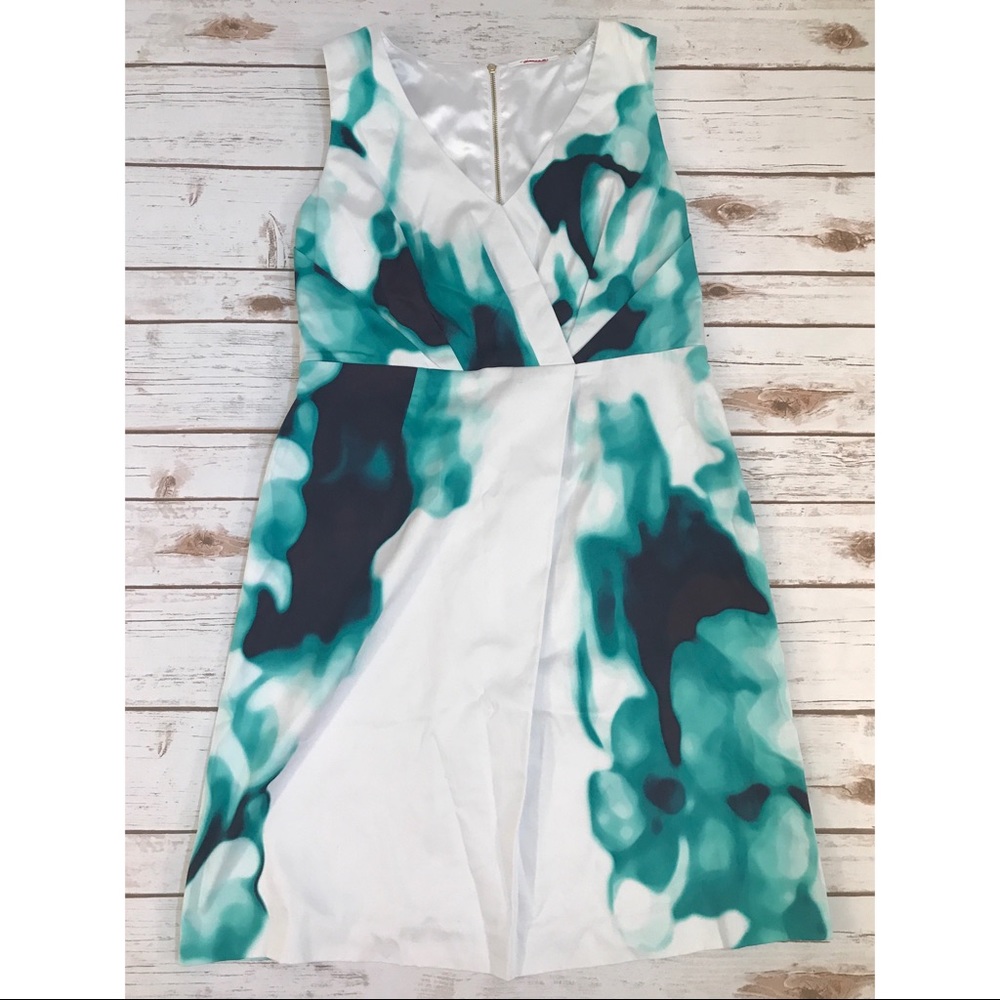 T Tahari Blue & White Floral Career Classy Dress