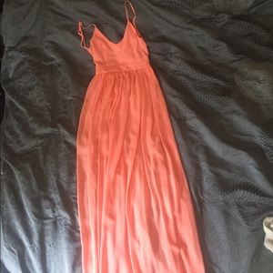 Coral maxi dress.