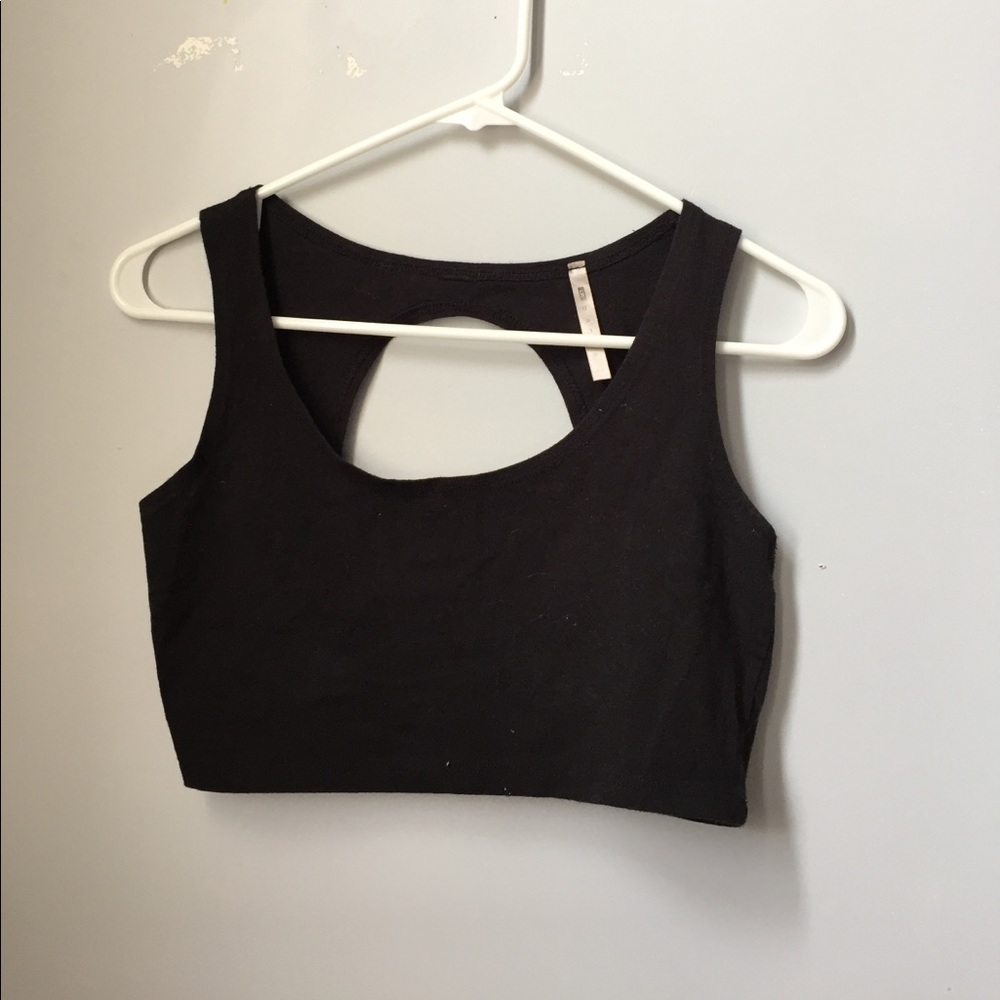 Black cotton crop top
