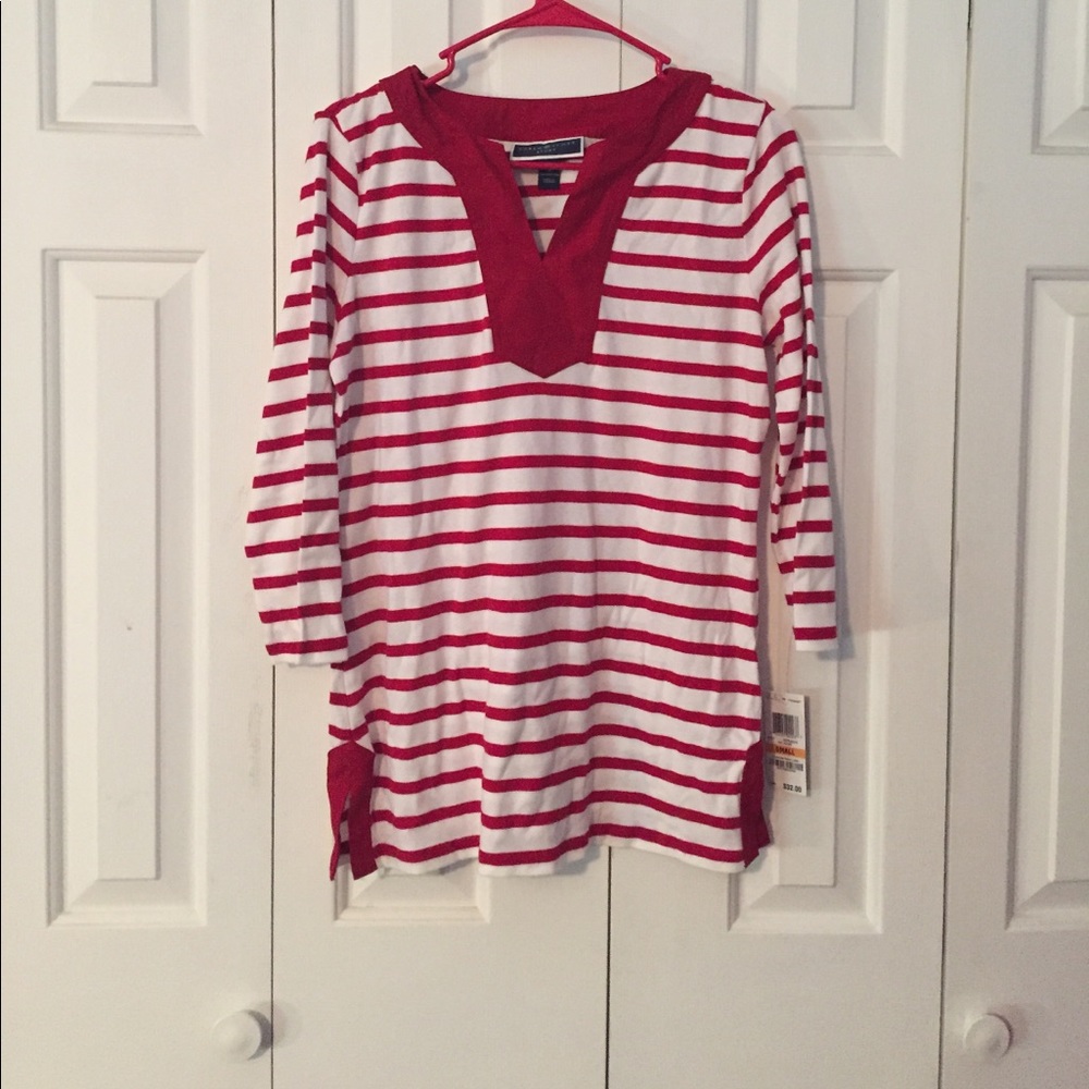 Red and white striped shirt