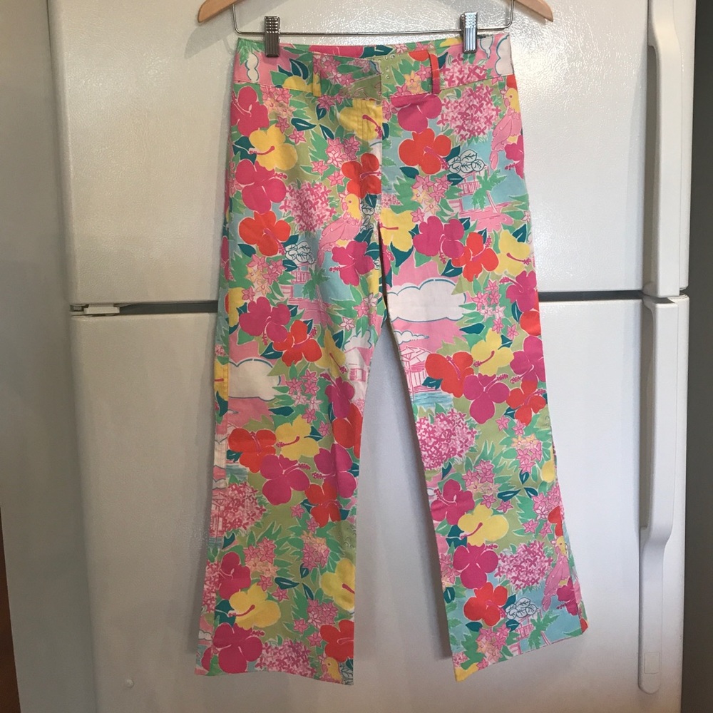 Lilly Pulitzer capri pants.