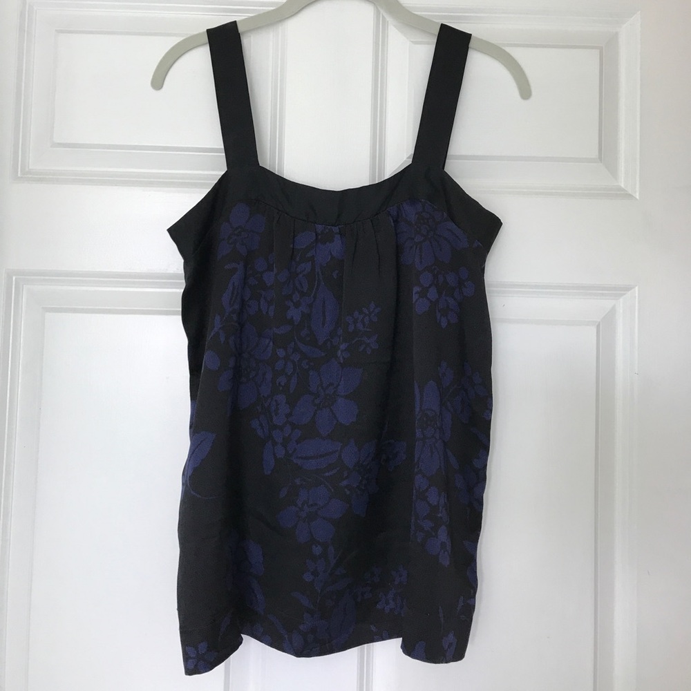 Jigsaw Black and Blue Silk Tank