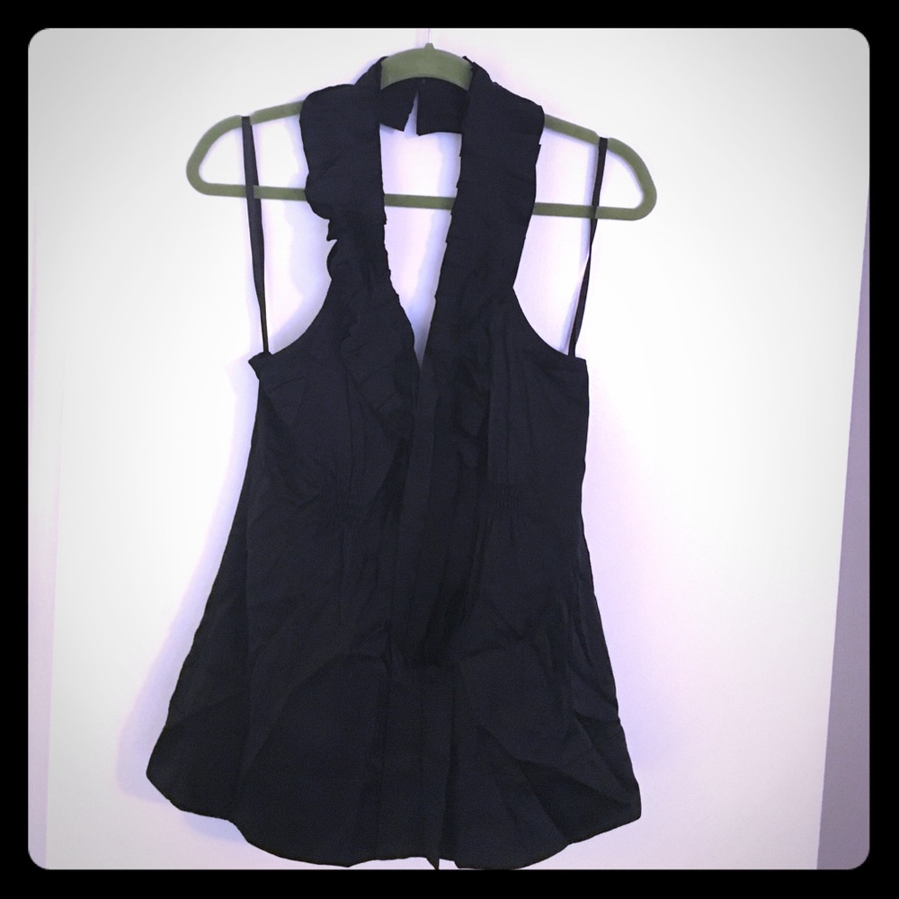 BCBG Maxazria - Black Silk Halter Top - Medium
