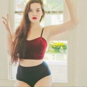 American Apparel Velvet Bustier Crop Top