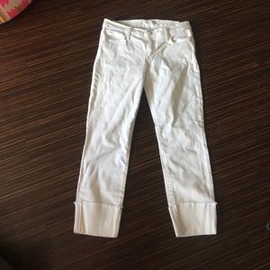 Joe's jeans white cropped stretch jeans!