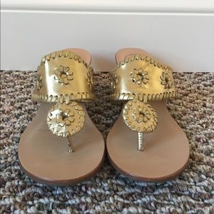 Jack Rogers Mid Wedge Sandal in Gold