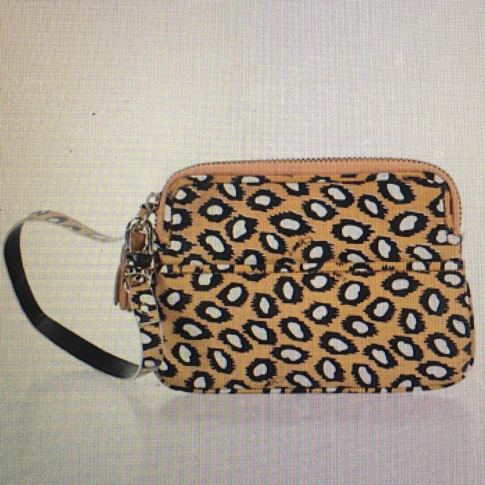Diane Von Furstenburg leopard wristlet
