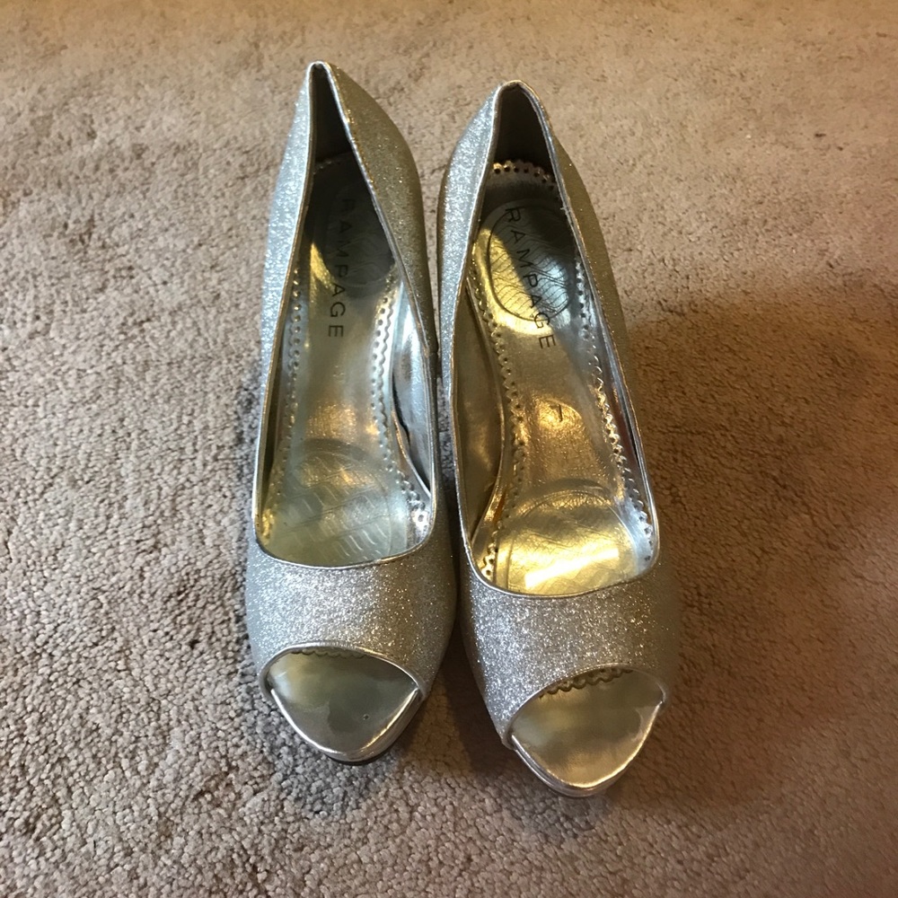 Sparkly silver heels