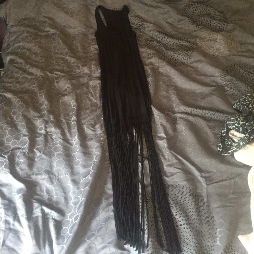 Black fringe dress
