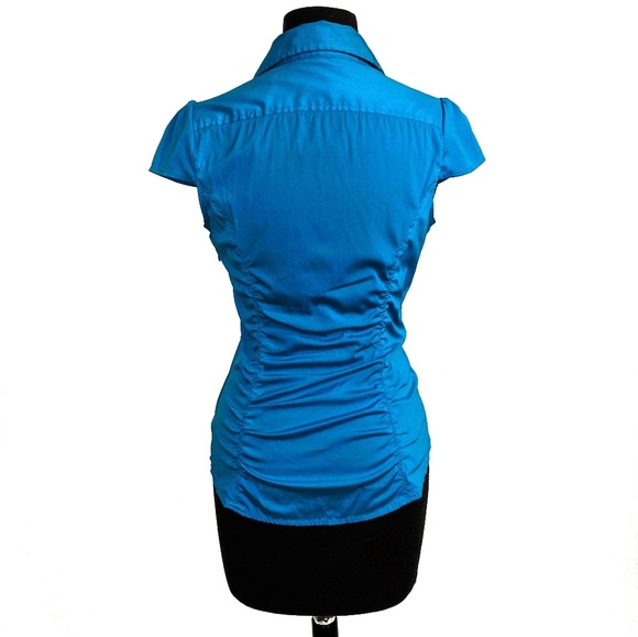 Express Blue Ruched Top - Picture 2 of 2