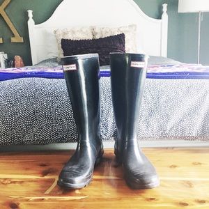 Hunter wide-calf tall rain boots