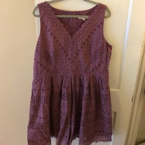 LOFT Purple Eyelet Dress