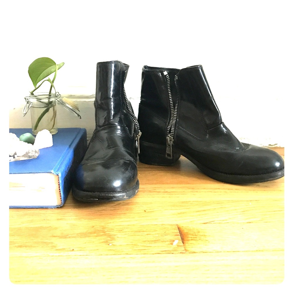 ALL SAINTS BLACK BIKER BOOTIE