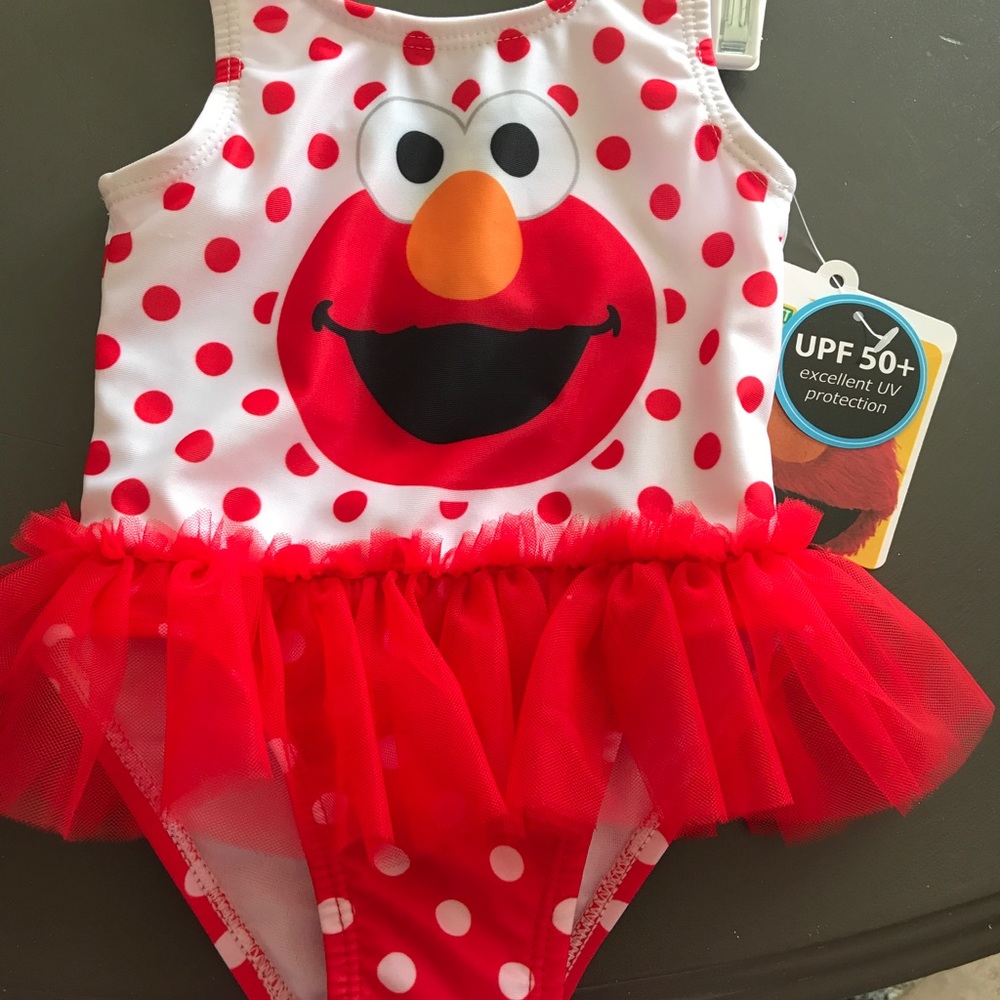 NWT, 12 month Elmo swimsuit, SPF 50+