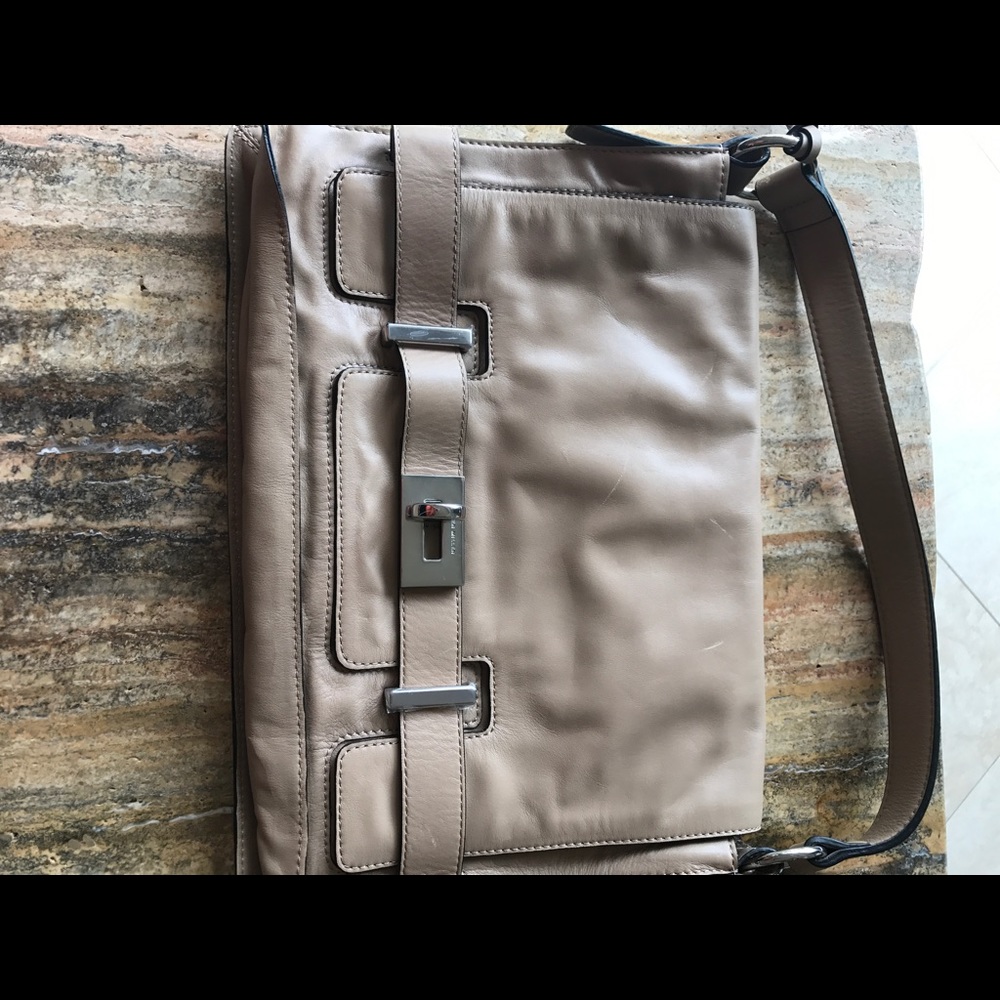 Karen Millen tan leather handbag