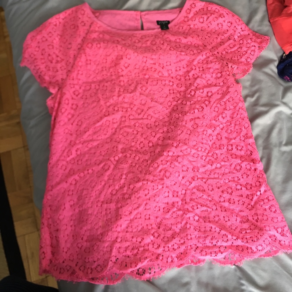 Hot Pink JCrew Lace Shirt
