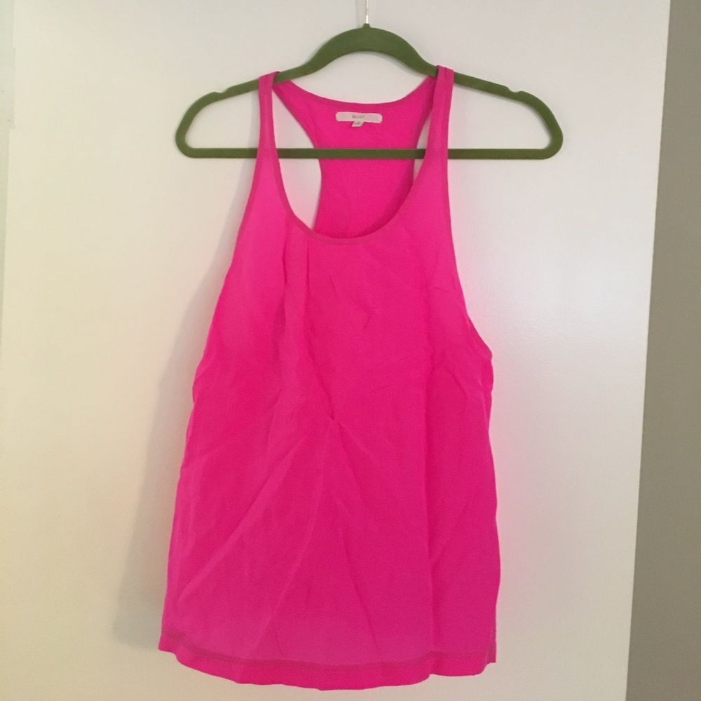 Madewell - Eliot Pink Silk Racerback top - Small