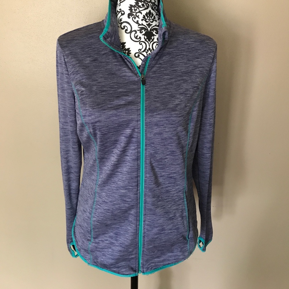 Blue and sea foam green dri fit jacket