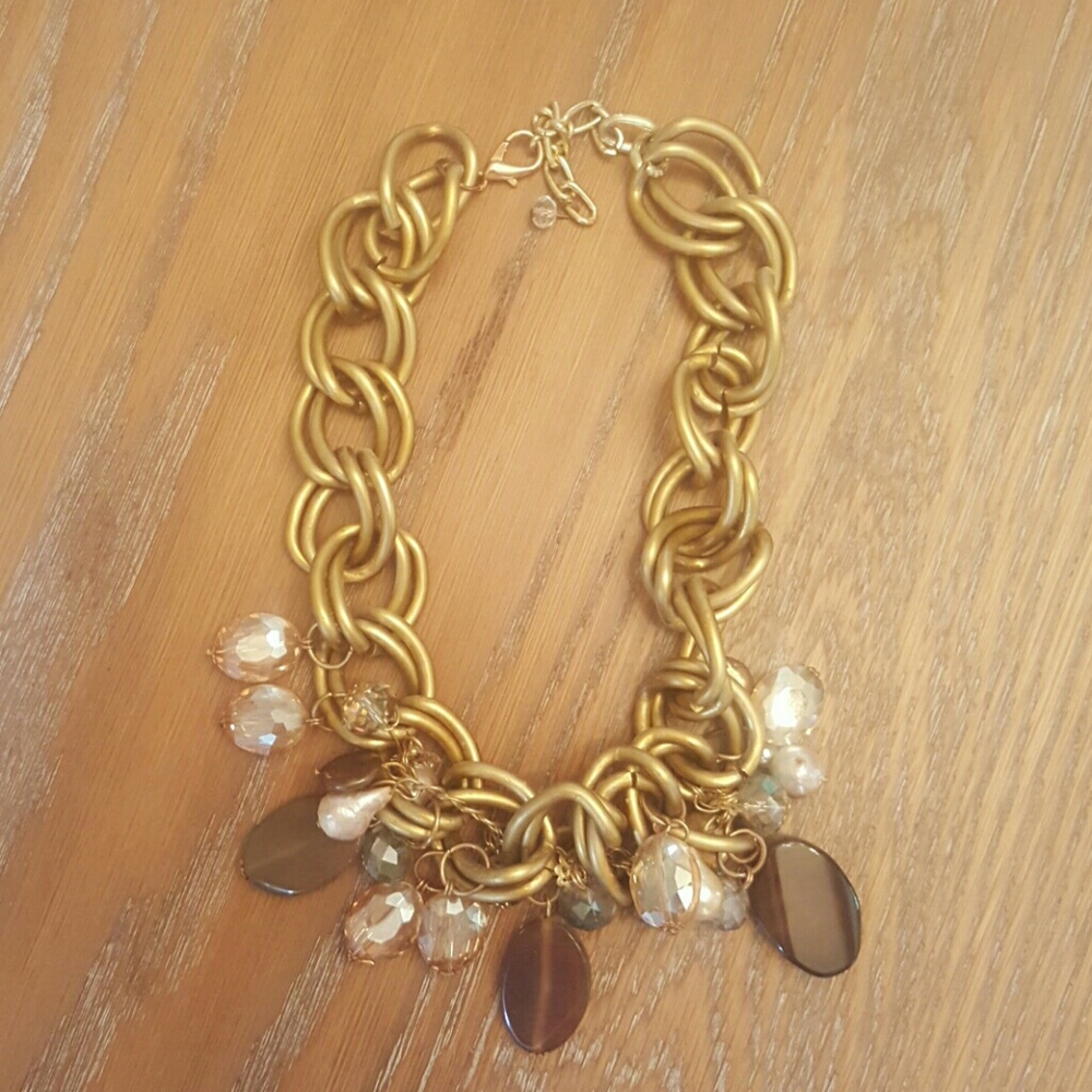 Brushed gold necklace