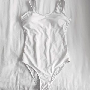 white one piece bathing suit