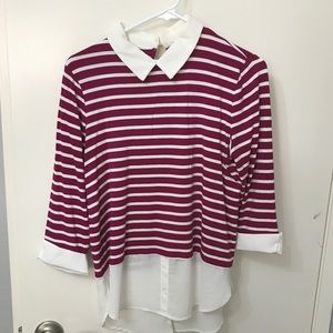 Elle striped collar shirt