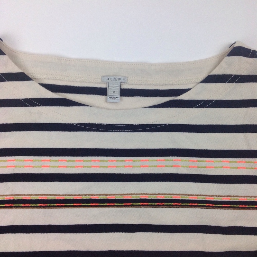 J. Crew Stitchwork Stripe Top - Picture 2 of 8