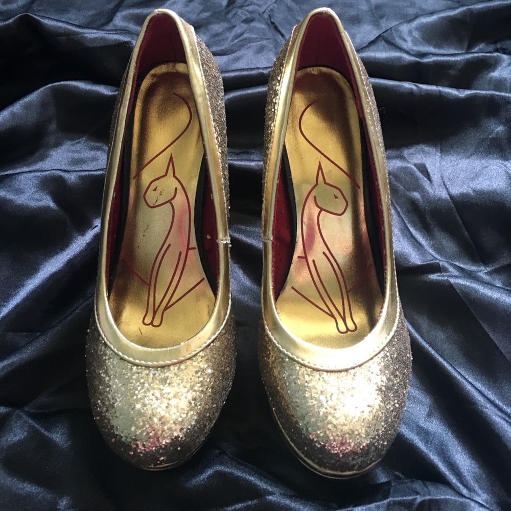 Gold Sparkle Heels