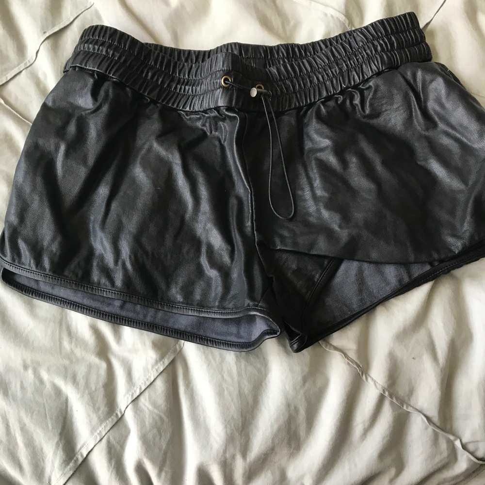 Leather shorts