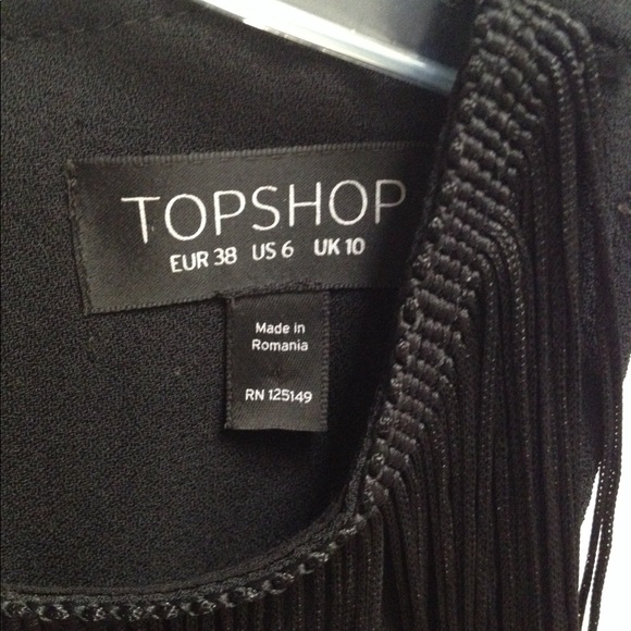 TOPSHOP FRINGE FRONT OPEN BACK TOP FULL ZIPPER SZ6 - Picture 4 of 6